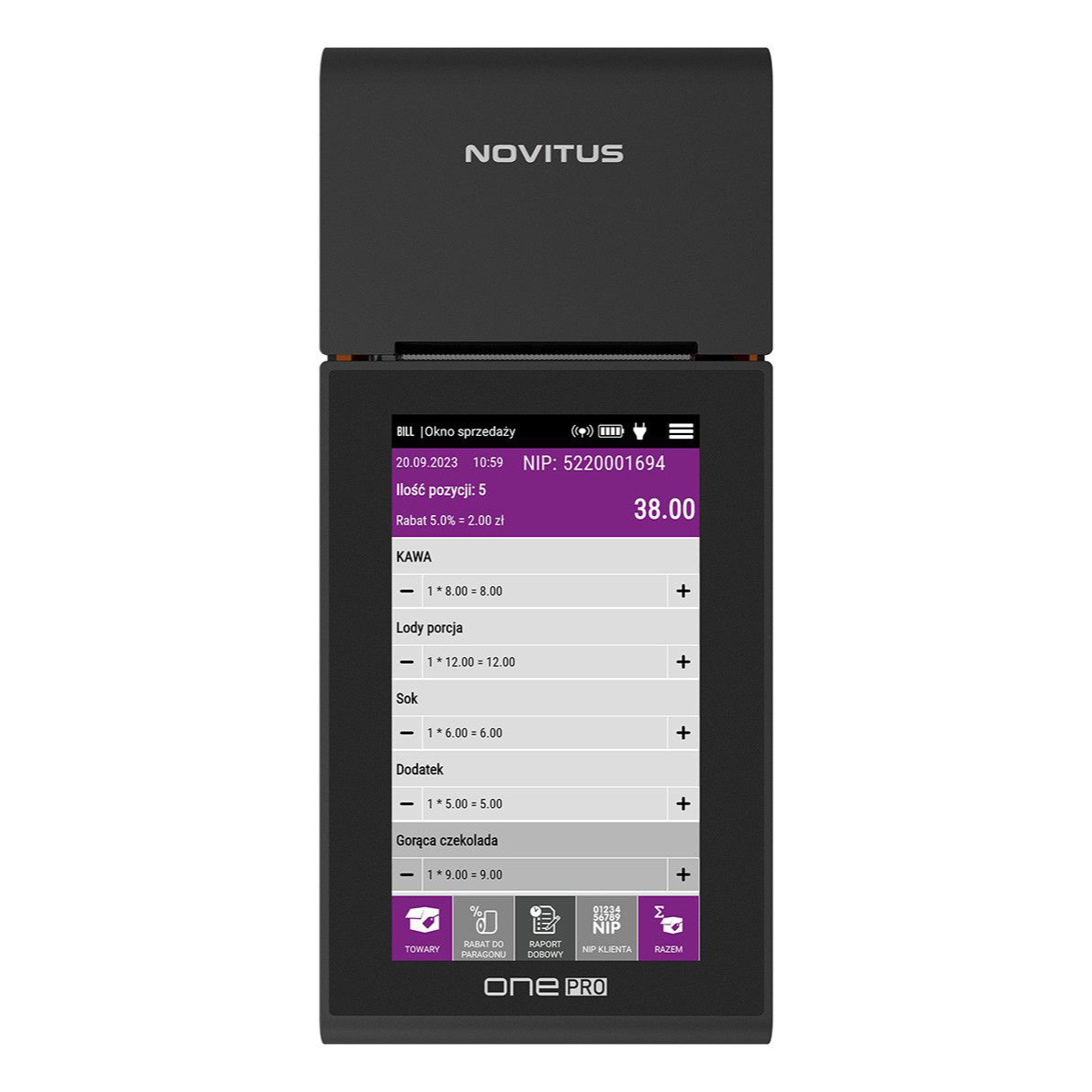 Kasa Fiskalna Novitus – ONE PRO GSM - obrazek 3